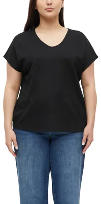 Immagine prodotto di Maglietta da donna s.Oliver – Vestibilità rilassata, scollo a V, tessuto jersey strutturato, disponibile in diverse varianti