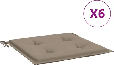 Obrázok produktu pre vidaXL Vankúše na záhradné stoličky 6 ks. Taupe 40x40x4 cm Oxford látka
