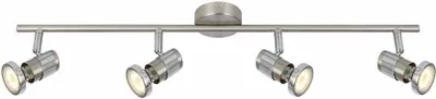 Immagine prodotto di Faretto da soffitto Emina 2, finitura cromata satinata, 4xGU10x50W, metallo, dimensioni: 12x67x12 cm, IP20, Reality