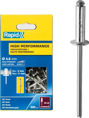 Image de Rivets Alu ø4.8x14mm Rapid Fixation Robuste Aluminium - Rapid
