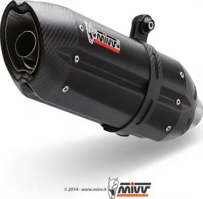 Image de Système d'échappement Mivv complet 1x1 en acier inoxydable noir Suono Sport pour Yamaha MT- ABS YZF R 125 ccm année 2014 - 2015
