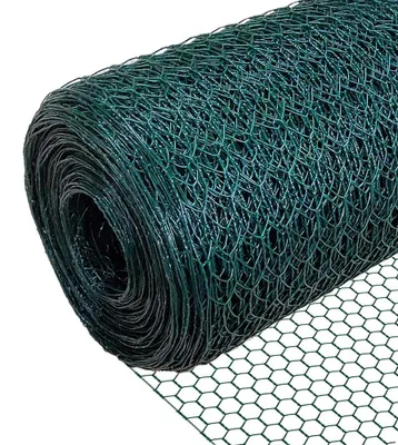 Kaninchendraht 13 mm Maschen, 100 cm x 50 m, PVC-beschichtet Grün