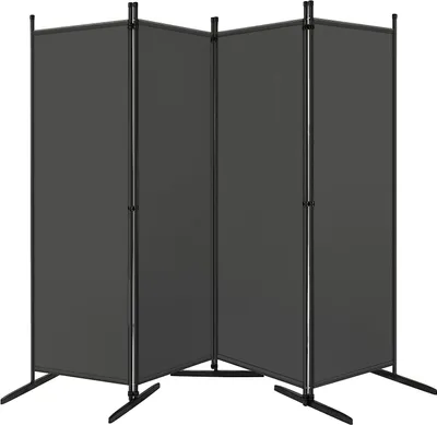 Produktbild von WOLTU Paravent, Raumteiler klappbar freistehend Sichtschutz, Trennwand 4 teilig, Stellwand für innen Outdoor Garten Balkon Terrasse, Raumtrenner Dunkelgrau,223x177 cm