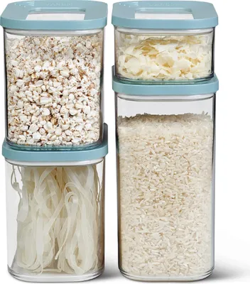 Produktbild von Mepal - Vorratsbehälter Modula 4-teiliges Set - Aufbewahrungsboxen mit Deckel - Küchenorganizer & Vorratsboxen - Stapelbar & Luftdicht - 2x 1000 ml, 1x 1500 ml & 1x 425 ml - Nordic Green