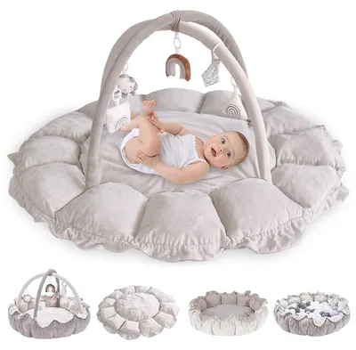 Obrázek produktu pro Hrací deka pro miminka - Hrací oblouk - 5 odnímatelných hraček - Ø 127 cm - Pro miminka od 0 měsíců