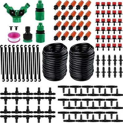 Produktbild von Gartenbewässerungssystem, Tropfbewässerungsset, automatisches Tropfbewässerungsset mit 20-m-Schlauch, automatisches Bewässerungsset für Garten, Rasen, Gewächshaus, Pflanzen