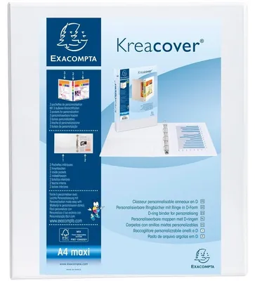 Obrázok produktu pre Prezentačný krúžkový zakladač EXACOMPTA, A4 Maxi, biely, 4D krúžok