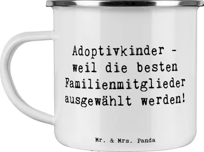 Produktbild von Mr. & Mrs. Panda Teebecher Spruch Adoptivkind Auswahl - Weiß - Geschenk, Haferl, Familie, Liebe, Teetasse, Bindung, Campingbecher, metallbecher, Weihnachten, Pott