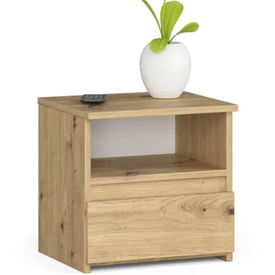 Produktbild von Nachttisch 40 cm Schublade Nachtkommode Schlafzimmer Schrank Nachtkästchen B40xH40xT35cm, Artisan
