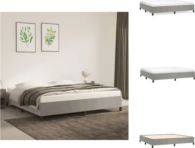 Produktbild von vidaXL Bettgestell Hellgrau 200x200 cm Samt -  Betten & Bettgestelle