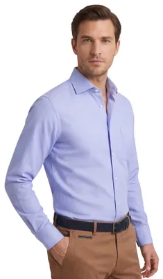 Imagen del producto de Camisa de vestir de corte regular de Seidensticker, color azul claro, sin necesidad de plancha
