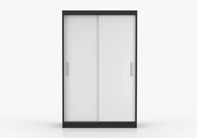 Produktbild von Schwebetürenschrank Kleiderschrank Schrank 120 cm Schwarz/Weiß ohne Spiegel, 2-türig, Schlafzimmer IMOI X