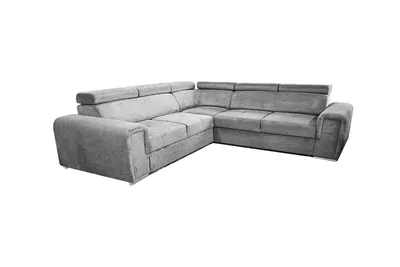 Produktbild von DOMI Ecksofa MADERA 2FRR2P mit Schlaffunktion L-Form, Universal, Sofa mit Bettkasten, Wohnzimmersofa, Couch, Bett, Couchgarnitur - Grau, Aragon 90