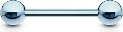 Produktbild von viva-adorno 1,6x16x5mm Universal Barbell Piercing Stab Zungenpiercing Brustpiercing Intimpiercing Stecker Hantel Edelstahl beschichtet Z310, hellblau