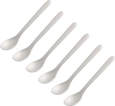 Produktbild von FACKELMANN | 6er Set Eierlöffel Frühstückslöffel 14 cm | Farbe: Weiß | hochwertiger Kunststoff | ideal für den Frühstückstisch