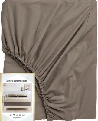 Produktbild von JadorDecor Baumwollsatin Spannbettlaken 140x200 cm Beige