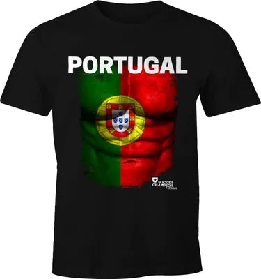 Produktbild von EM T-Shirt Herren Fußball Portugal Flagge Fanshirt Waschbrettbauch MoonWorks®  M