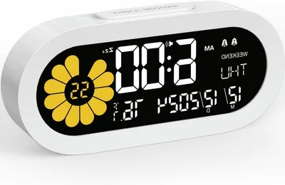 Produktbild von Digitale Wecker – Nachttischuhr – Weckerfunktion – Zwei Alarme – Wochenendmodus – VA-LCD-Display – Weiß