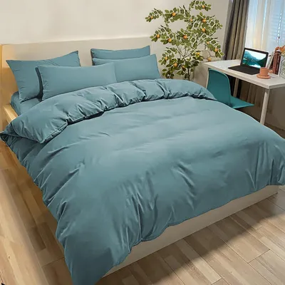 Obrázok produktu pre Obliečka na prikrývku, 220 x 240 cm, s 2 obliečkami na vankúše, 50 x 80 cm, súprava posteľnej bielizne pre dvojlôžko, 240 x 220 cm, mikrovlákno, zelená