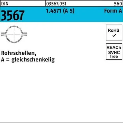 Produktbild von Reyher  Rohrschellen DIN 3567 1.4571 A 115 NW 100 (1 Stück)