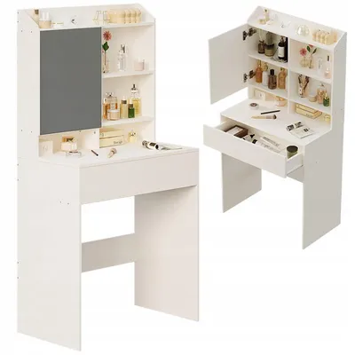 Zdjęcie produktu dla Nowoczesna toaletka z odchylanym lustrem, szufladą typu loft, Glamour