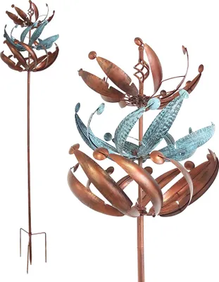 Produktbild von Windrad mit 3 gegenläufigen Rotoren, bronze, Gartendeko, 221 cm hoch