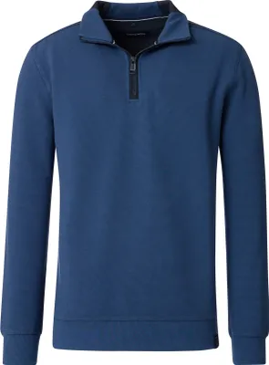 Produktbild von Casa Moda Halbzip-Pullover blau Baumwolle weite Passform