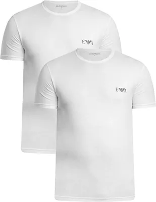 Produktbild von Emporio Armani Herren T-Shirt 2er Pack | Baumwolle & Elasthan Bold Monogram Farbe Weiß/Weiß Größe L EM001849_AF14131