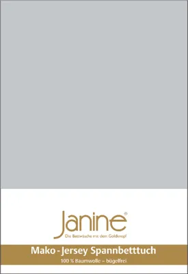 Produktbild von Janine Mako Jersey Spannbetttuch Bettlaken 140-160x200 cm5007 18 silber