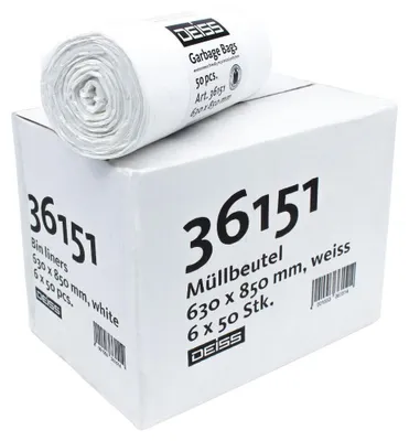 Produktbild von DEISS LDPE Müllsäcke 80 Liter, 36151 - Karton / 80 Liter | Rolle (50 Stück)