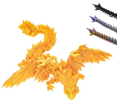 Produktbild von 3D Drache mit Flügeln 11 cm, kleine Drachenfigur Fantasy, Geschenk – Gold