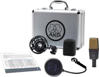 Produktbild von AKG C414 XLII, Bühnen-/Auftrittsmikrofon, 20 - 20000 Hz, 200 Ohm, Kabelgebunden, XLR-3, Gold, Grau