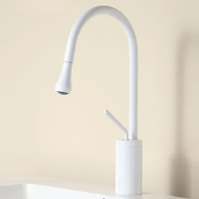 Produktbild von 360° Spültischarmatur Weiß Küchenarmatur,Wasserhahn Küche,Ausziehbar Wasserhahn für Küche - Weiß /CLBLT/