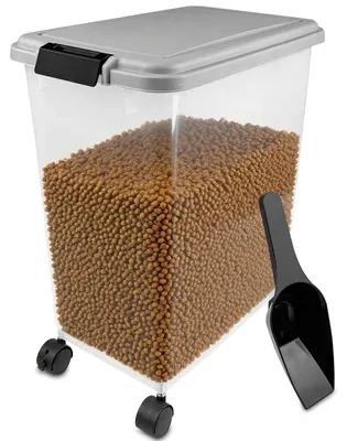 Luftdichter Futterbehälter 40 L mit Rollen, grau