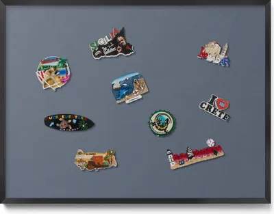 Produktbild von Magnetische Tafel 80x60 cm – Schwarzer Rahmen – Farbe Kühlgrau – Magnettafel, Magnetboard – Wohnzimmer, Büro