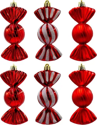 Immagine prodotto di Sfere in plastica resistenti agli urti – Set da 6 caramelle con mica rossa
