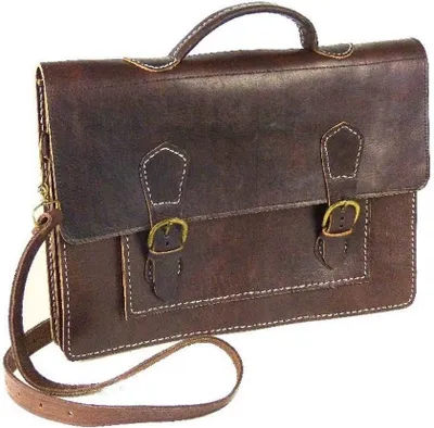 Obrázek produktu pro Kožená taška Kabelka přes rameno Taška přes rameno Aktovka Tote bag Kožená taška Deluxe, tmavě hnědá