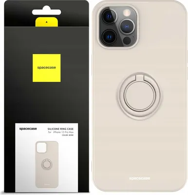 Zdjęcie produktu dla Silikonowe etui SPACECASE Silicone Ring Case do iPhone 12 Pro Max Beżowy