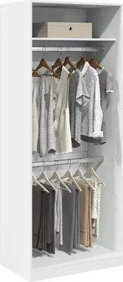 Produktbild von (Robust Möbel)Kleiderschrank - elegantes Design - Garderobenständer - Weiß 80x50x200cm Holzwerkstoff NEU589277 - Kleiderschränke
