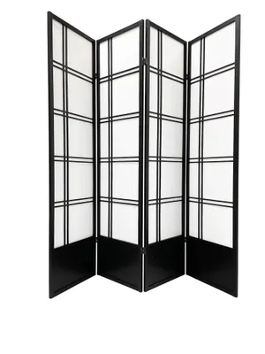 Produktbild von Fine Asianliving Paravent Japanische Trennwand Shoji B180xH180cm Raumteiler Schwarz - Nishio