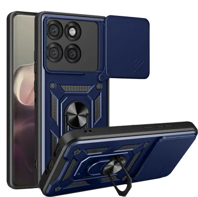 Produktbild von Outdoor Panzer Hülle für Motorola Edge 60 Pro Handyhülle mit Kameraschutz Ringhalter Blau