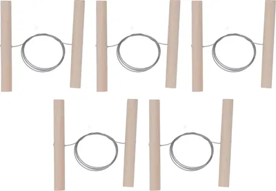 Immagine prodotto di taglierina per argilla a filo da 5 pezzi con manici in legno, strumento da taglio in acciaio-Vetroceramica per l'artigianato della scultura