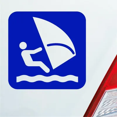 Produktbild von Auto Aufkleber Windsurfer Surfing Wind Surfer Kite Sport 10x10 cm Dunkelblau Sticker Heckscheibenaufkleber
