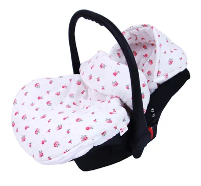 Produktbild von BabyLux Musselin Fußsack 90 cm – Atmungsaktiv für Babyschale, Kinderwagen & Buggy, Weiche Musselin Baumwolle md2 - Musselin Röschen