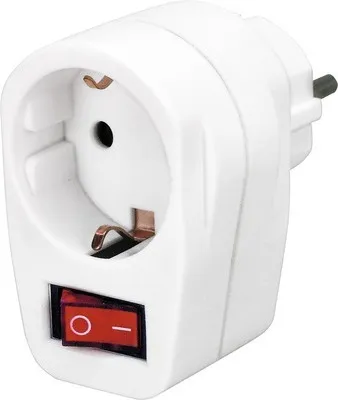 Immagine prodotto di Spina adattatore con interruttore on/off e indicatore luminoso bianco