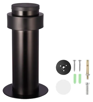 Imagen del producto de Topes para puerta de acero inoxidable, de 8 cm de altura, color , para montaje en pared