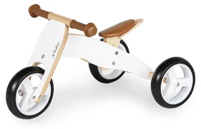 Produktbild von Pinolino Mini-Laufdreirad 'Charlie', weiß/natur Massiv: Birke, weiß und klar lackiert
