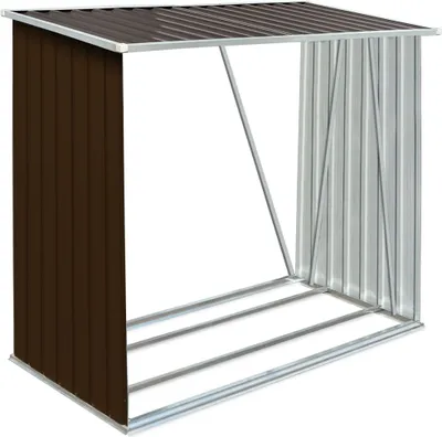 Produktbild von vidaXL Brennholzlager Verzinkter Stahl 163 x 83 x 154 cm Braun