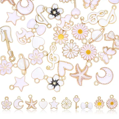 40 Emaille-Anhänger für Schmuck, DIY, 12-30 mm, Legierung