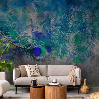 Produktbild von Vlies Fototapete - Peacock Feathers 150x105 cm Tiere n-A-1488-a-a